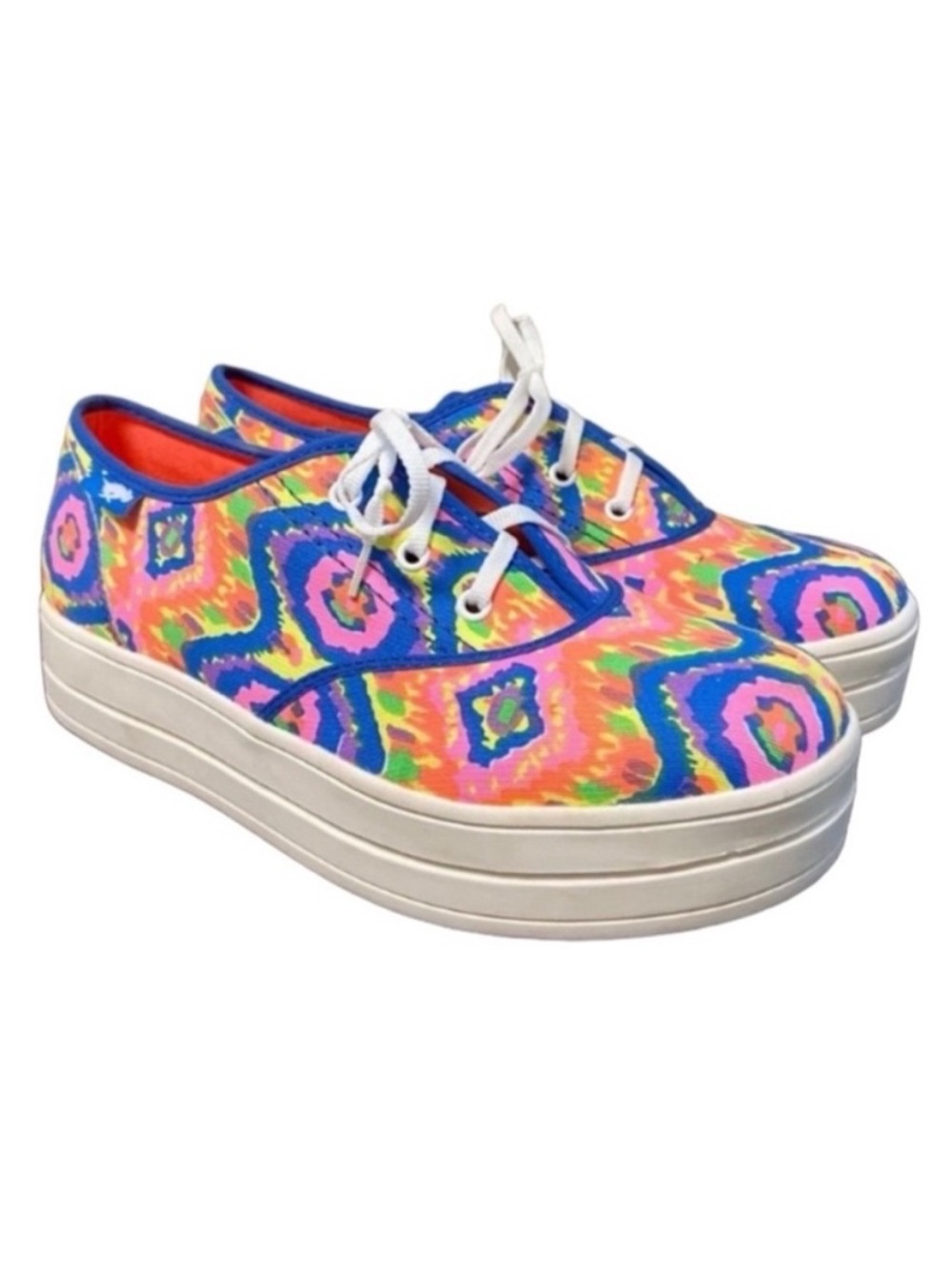 Rocket Dog Women Y2K Jazzin Canvas Sneaker Size 8 Platform Tie-Dye Lace Up Shoes